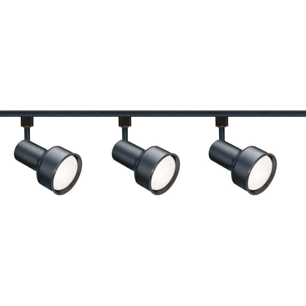 Hampton Bay 3Light Black Pinhole Cylinder Linear Track Lighting Kit