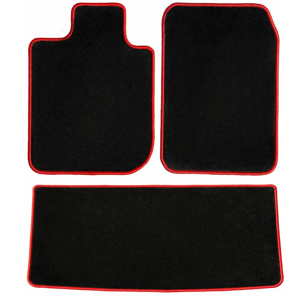 Ggbailey Tesla Model 3 Black With Red Edging Carpet Car Mats Floor