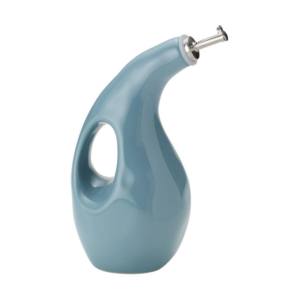 Rachael Ray Cucina Stoneware Agave Blue Oil & Vinegar Dispensing Bottle
