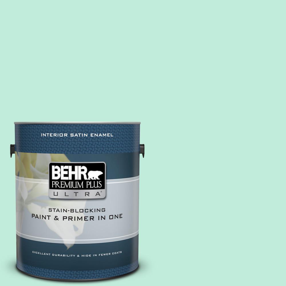 Behr Premium Plus Ultra 1 Gal 470a 2 Seafoam Pearl Satin Enamel Behr Premium Plus Ultra 1 Gal 470a 2 Seafoam Pearl Satin Enamel Interior