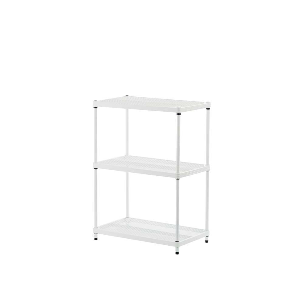 Design Ideas Meshworks 3 Shelf Metal White Freestanding Shelving Unit 3419301 The Home Depot 5839