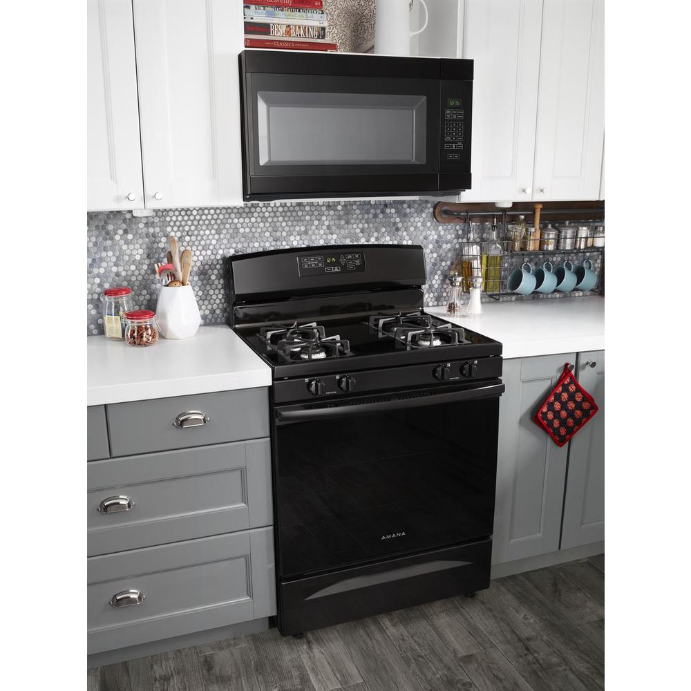 Amana 1 6 Cu Ft Over The Range Microwave In Black Amv2307pfb 3 Amana 1 6 Cu Ft Over The Range Microwave