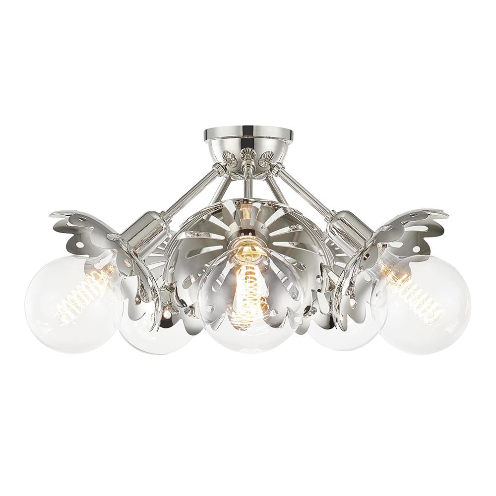 Mitzi By Hudson Valley Lighting Alyssa 10 5 In Light Polished Nickel Semi Flush Mount Mitzi By Hudson Valley Lighting Alyssa 10 5 In Light Polished Nickel Semi Flush Mount