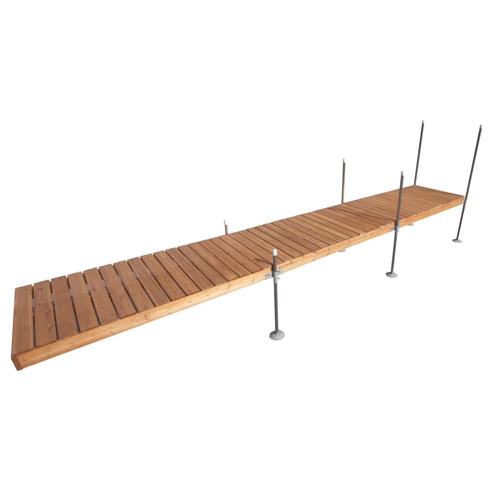 Tommy Docks 24 ft. Straight Cedar Complete Dock Package ...