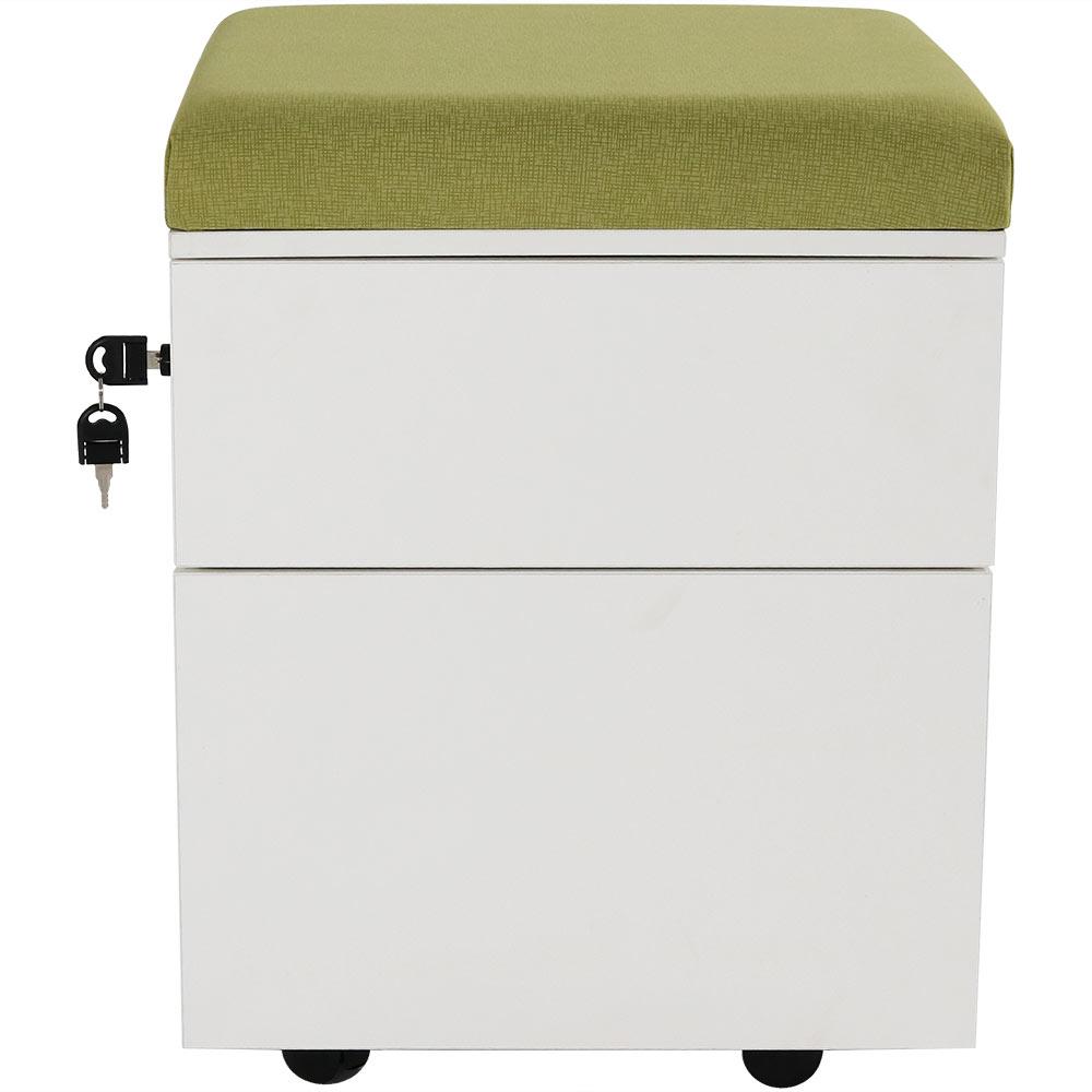 Casl Brands 2 Drawer Wheeled White Storage Cabinet With