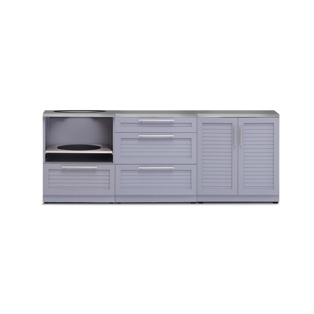 Outdoor Kitchen Storage Kitchens The Home Depot Coastal Gray 4 Piece 92 In W X 36 5 H 24