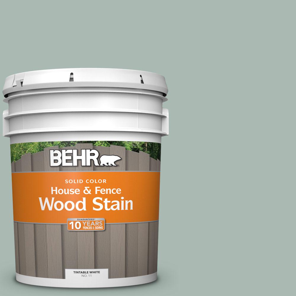 BEHR 5 gal. BXC85 Quiet Teal Solid House and Fence Exterior Wood Stain01105 The Home Depot