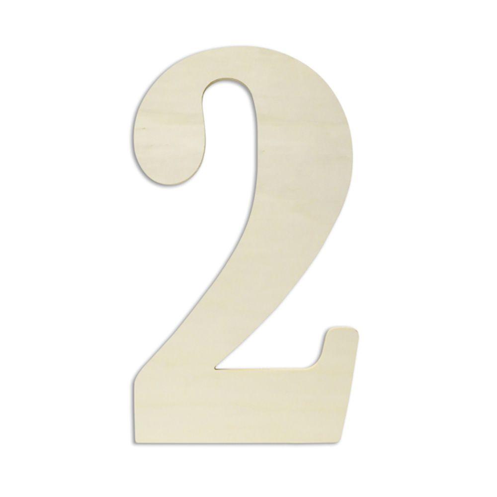 Jeff McWilliams Designs 18 in. Oversized Unfinished Wood Number "2