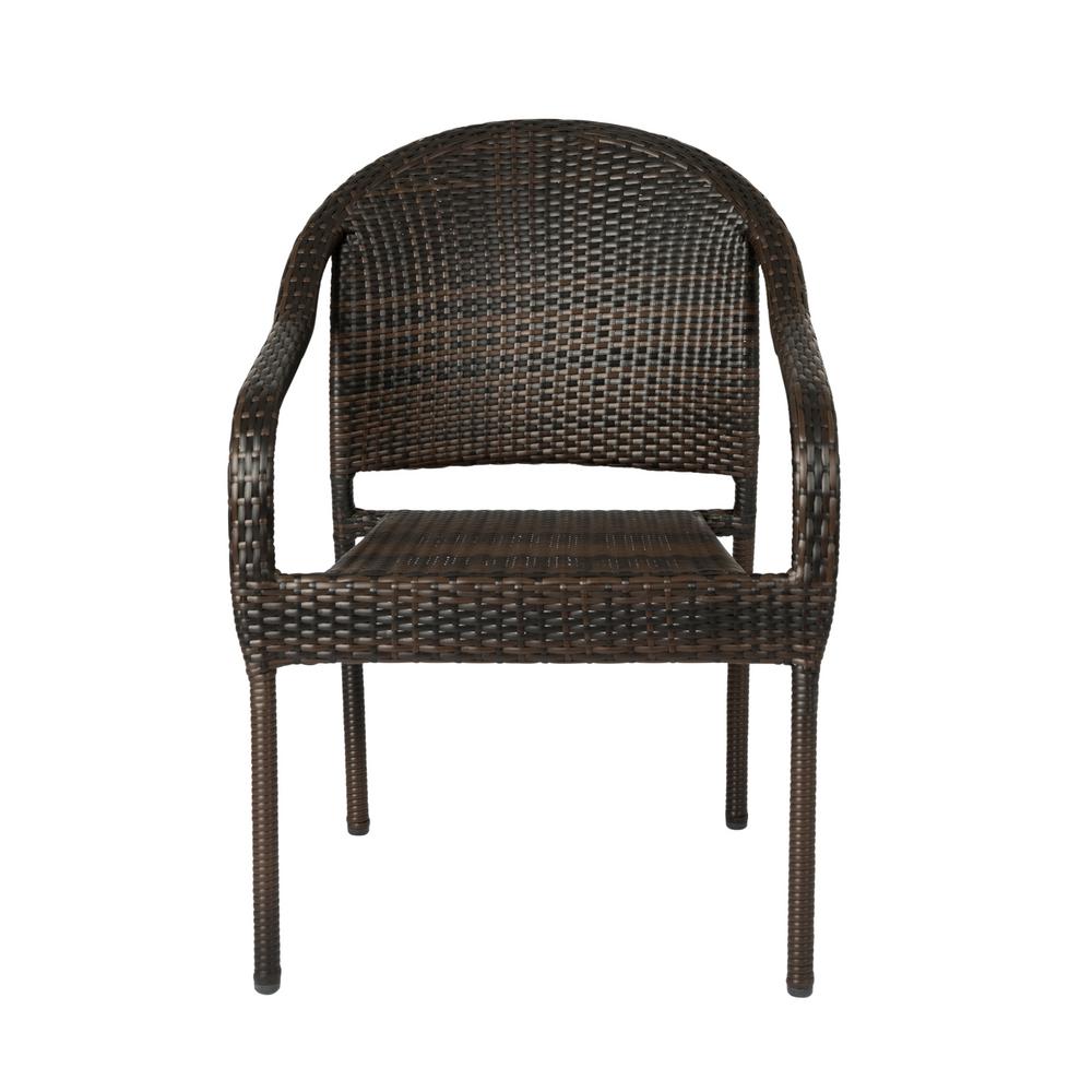 Patio Sense Rhodos Stacking Wicker Outdoor Dining Chair 4 ...