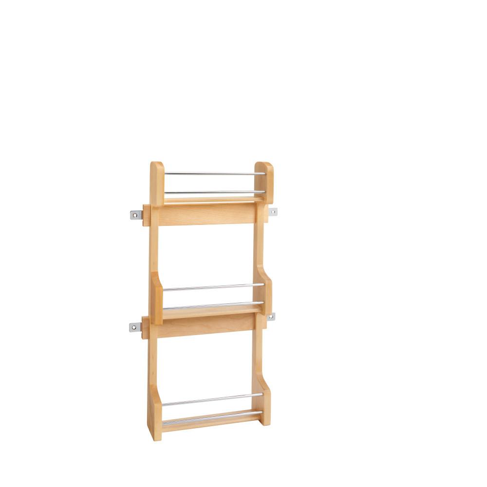 Rev A Shelf 21 5 In H X 10 5 In W X 3 12 In D Wood Small Cabinet Door Mount 3 Shelf Spice Rack 4sr 15 The Home Depot