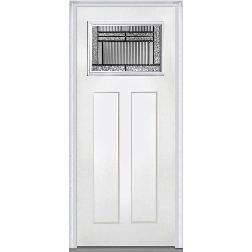 MMI Door 37.5 in. x 81.75 in. Brighton Decorative Glass Craftsman 1/4