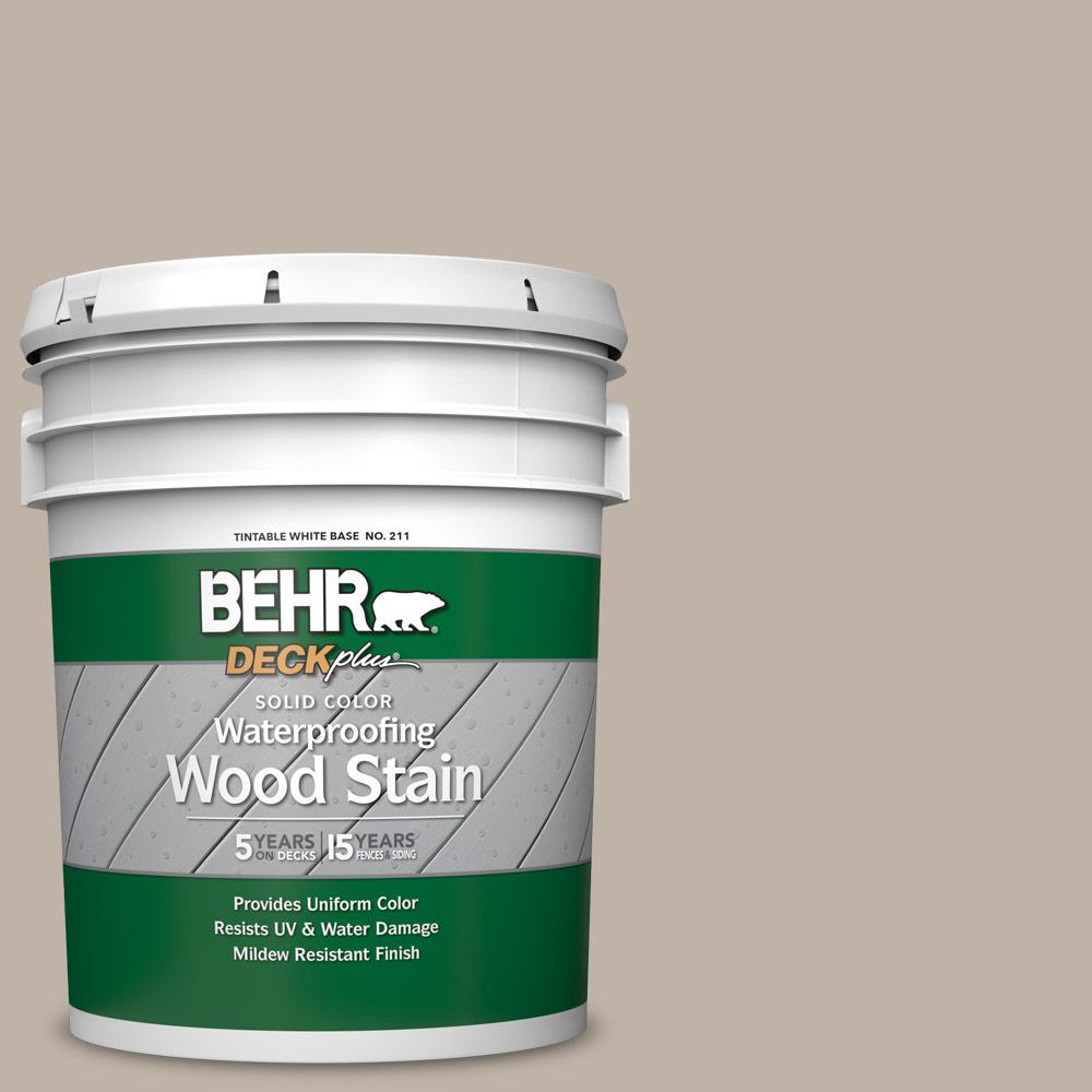 Behr Deckplus 5 Gal N220 3 Smokestack Solid Color Waterproofing Exterior Wood Stain 21105 The Home Depot