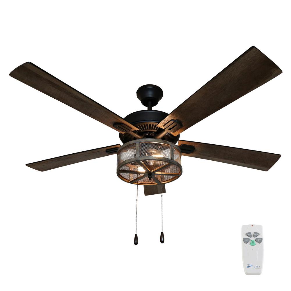 River Of Goods Prairie 52 In Indoor Oil Rubbed Bronze Caged Led Ceiling Fan With Light