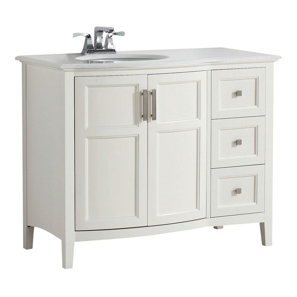 Brooklyn + Max Wilshire 42 in. Bath Vanity in Pure White with 