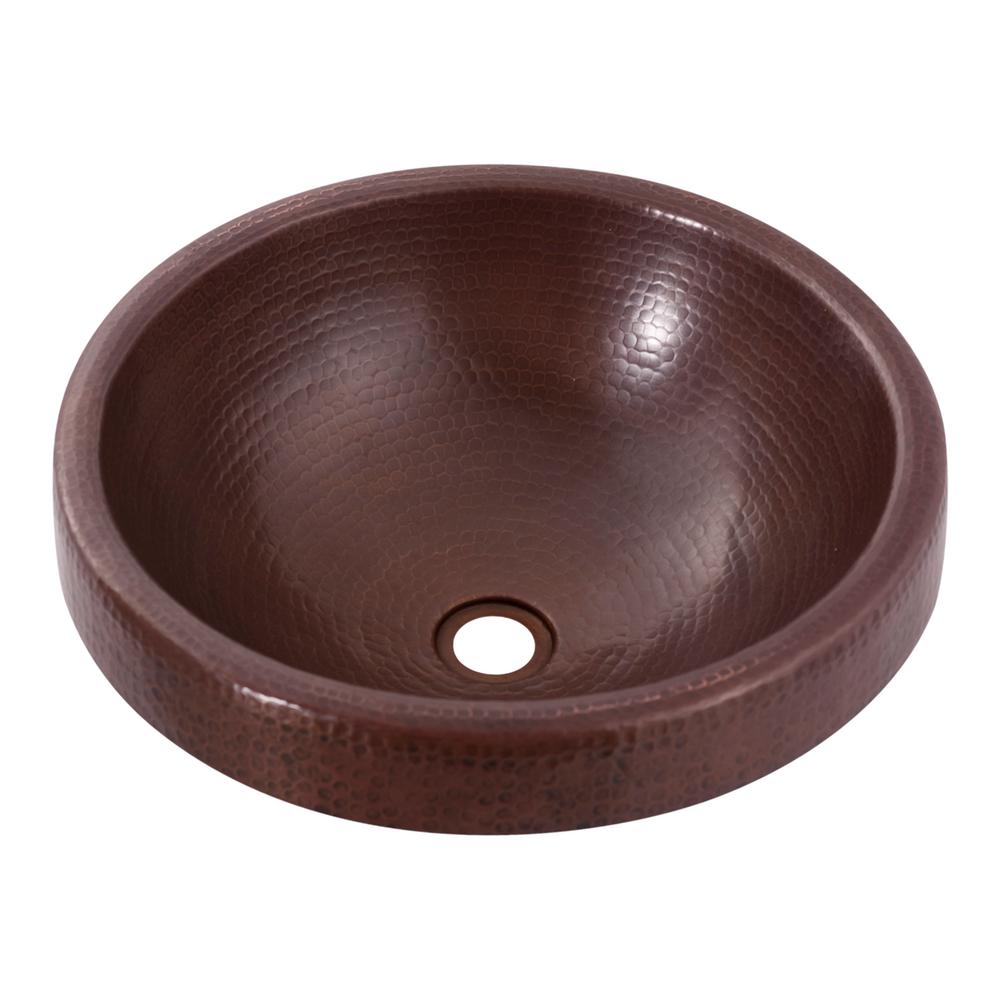 Round Drop In Bathroom Sinks The Home Depot Granada Round Drop In Copper Bathroom Sink Antique