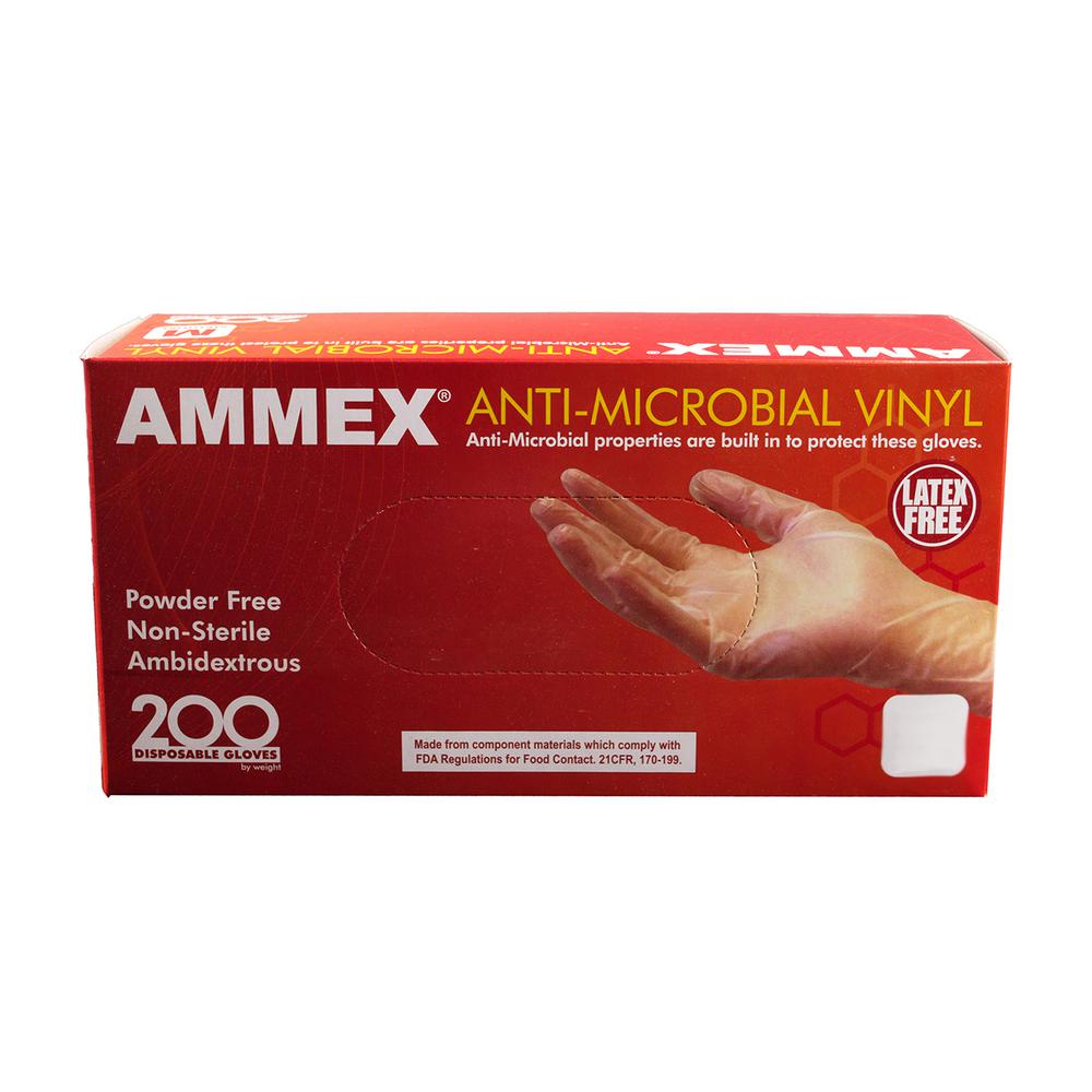 Clear Small - Box of 100 ASAP Vinyl Powder Free Industrial Multi-Purpose Gloves 2.0 mil Disposable