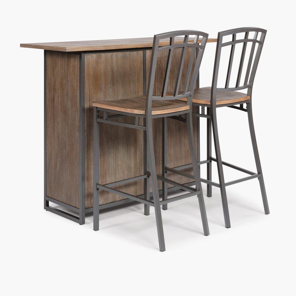 Bars Bar Sets Kitchen Dining Room Furniture The Home Depot Barnside Metro Gray Bar With Stools