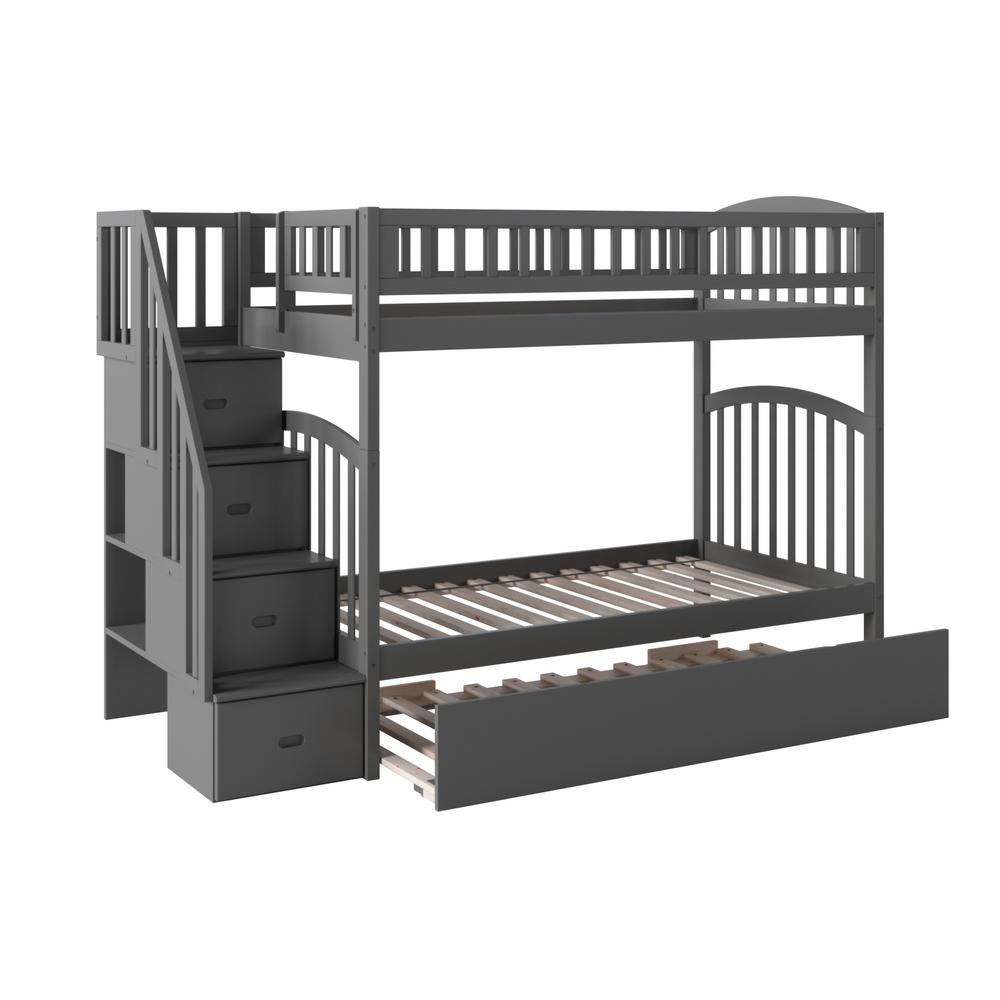 black bunk bed with trundle