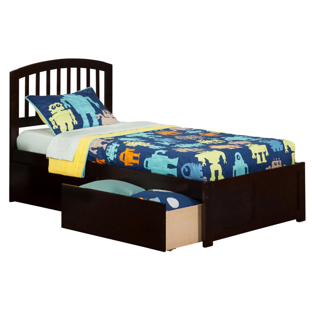 Atlantic Furniture Richmond Espresso Twin XL Platform Bed with Flat