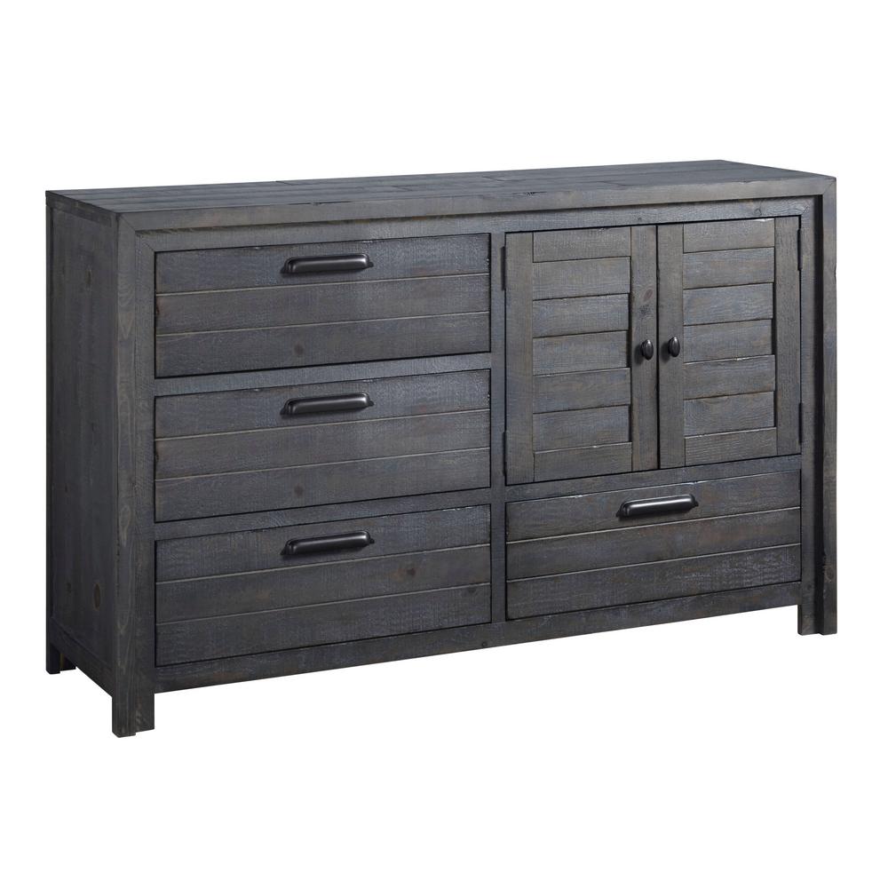 Progressive Furniture Theory 4 Drawer Distressed Dark Gray Dresser