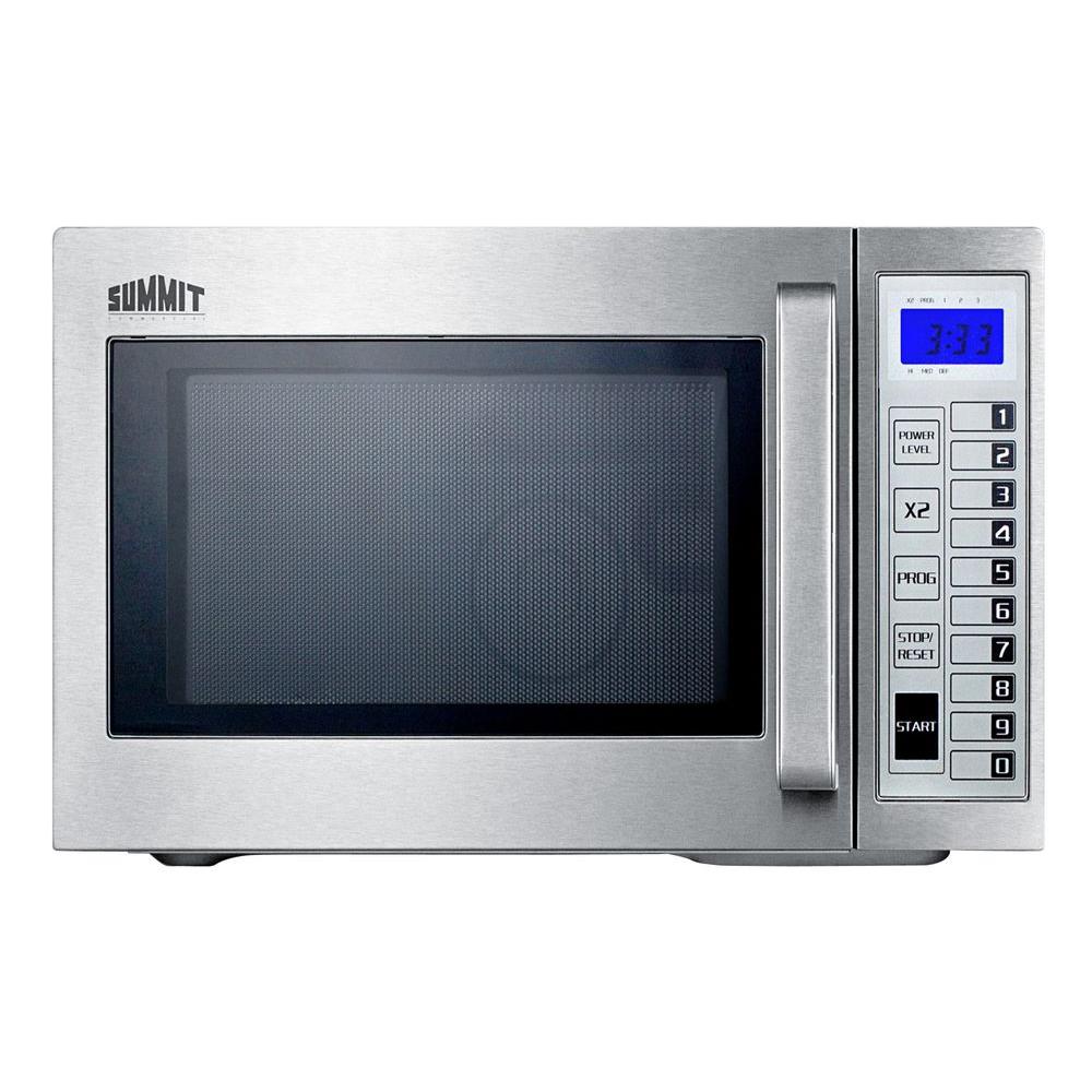 Summit 0.9 cu. ft. Countertop Microwave in Stainless Steel-SCM1000SS Stainless Steel Microwaves At Home Depot