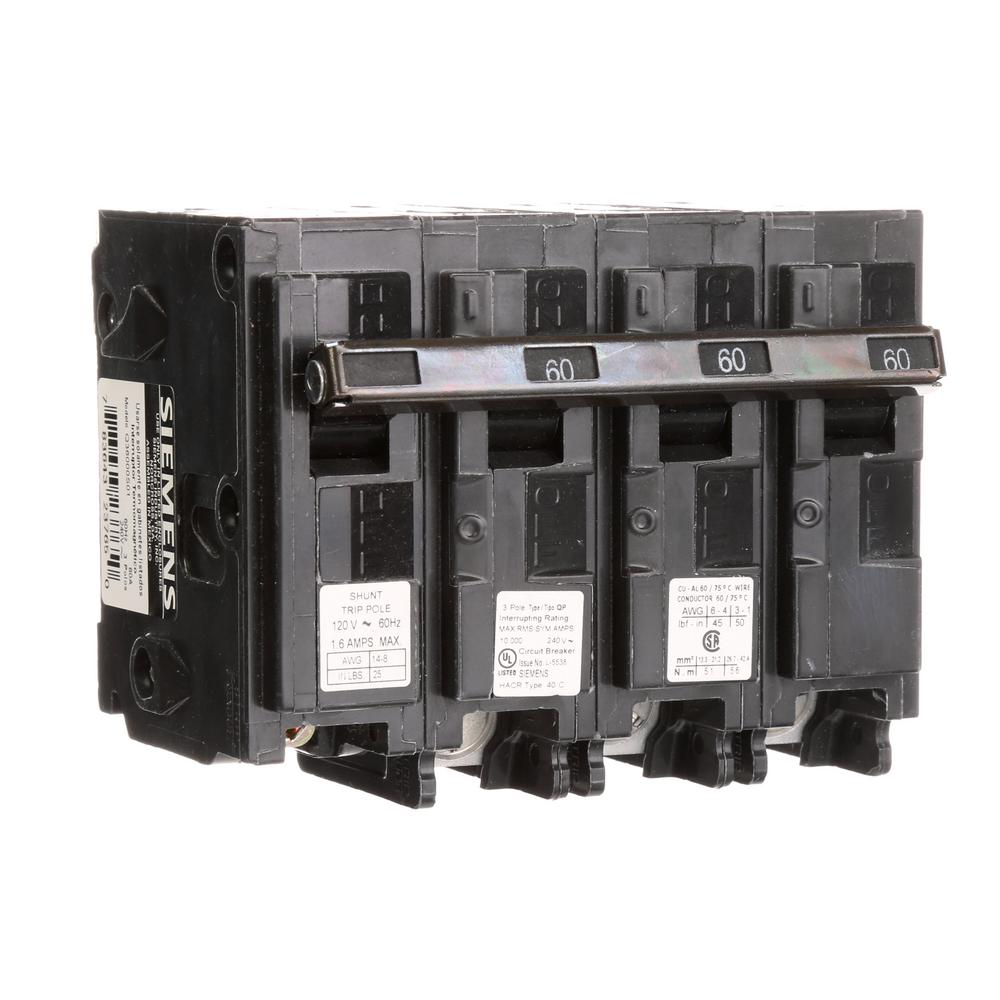 Q360H 60-Amp Three Pole 22kA Type QPH Circuit Breaker