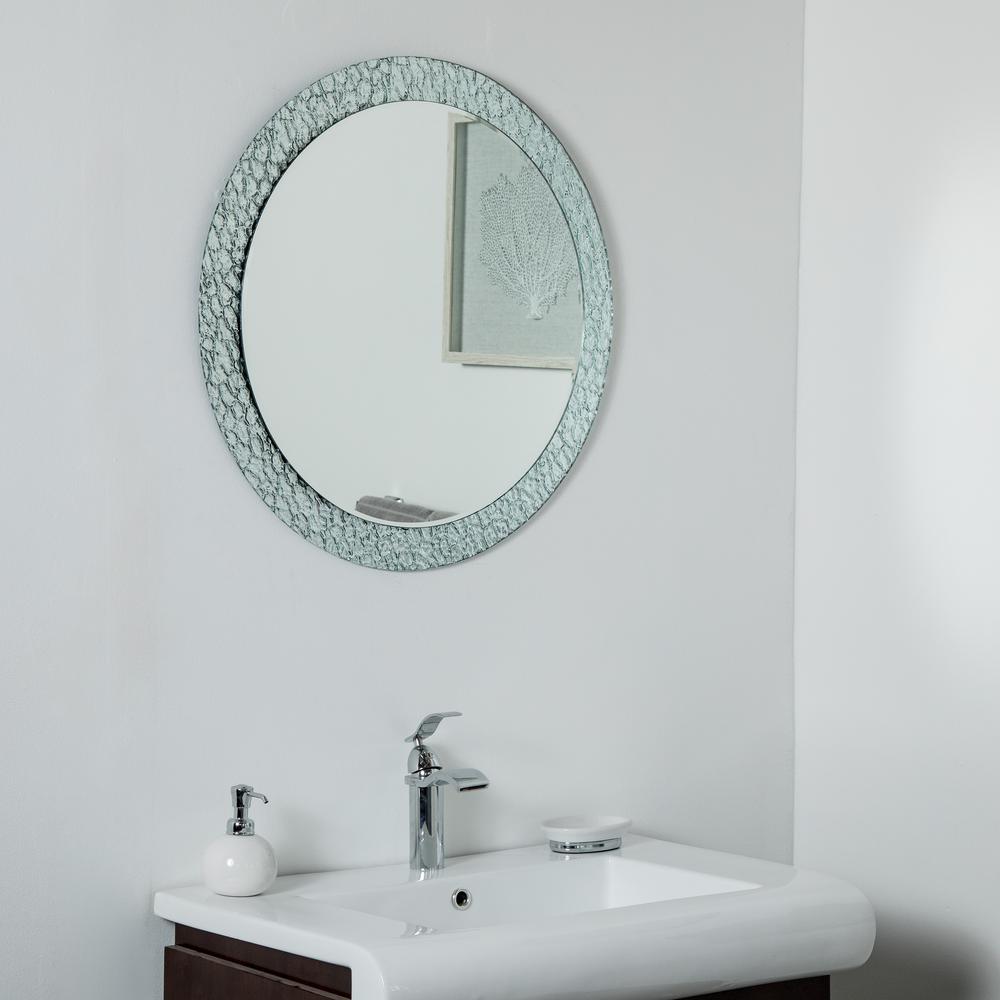 Decor Wonderland 28 In X Round Frameless Diamond Wall Round Frameless Diamond Wall