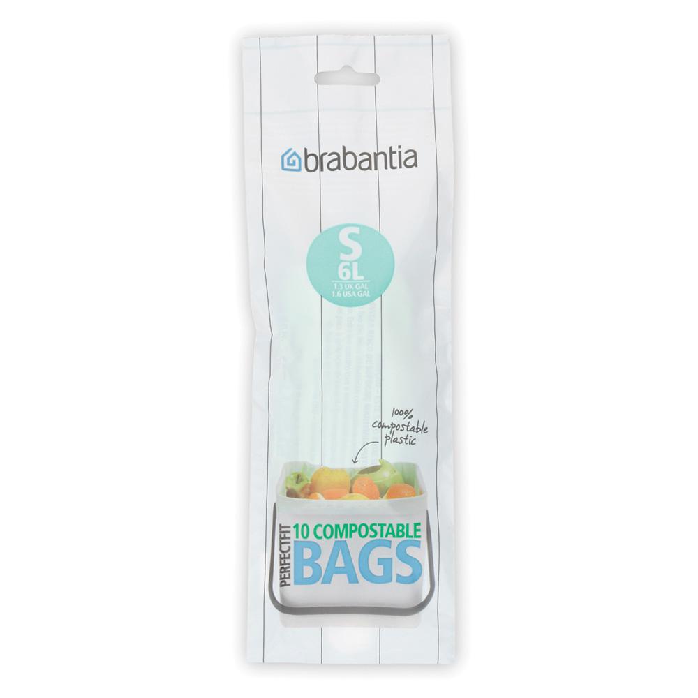 Brabantia Compostable PerfectFit Bags S Verde Amido di Mais 6L Compostabile unit/à Rotolo 10 Sacchetti