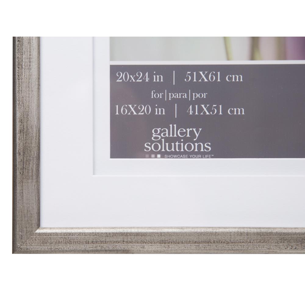 Pinnacle Gallery 16 In X 20 In Gray Double Mat Picture Frame