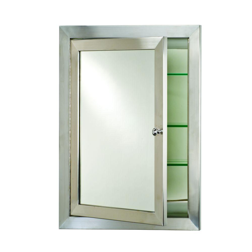 Afina Metro 20 In X 28 In Small Stainless Steel Medicine Cabinet In Brushed Satin Met S S The Home Depot