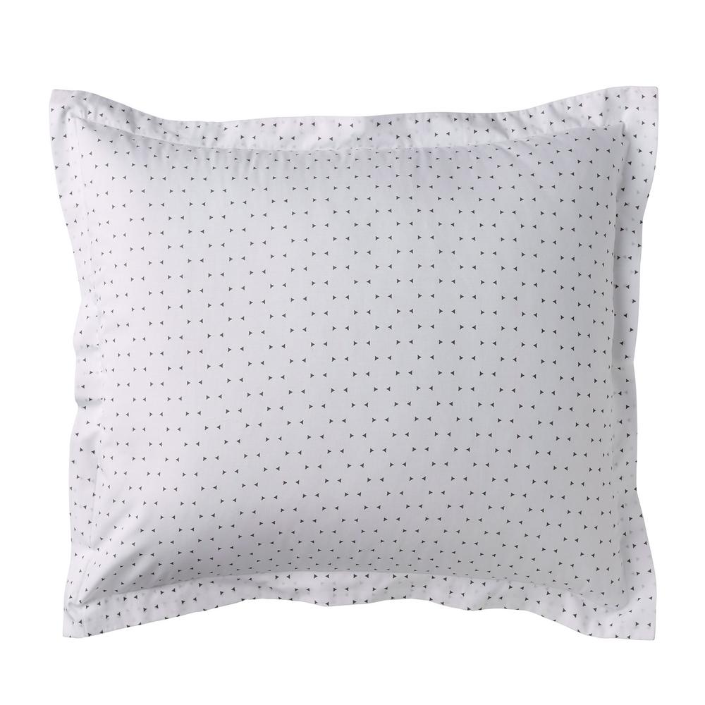 The Company Store Spotlight White Gray Geometric 200 Thread Count