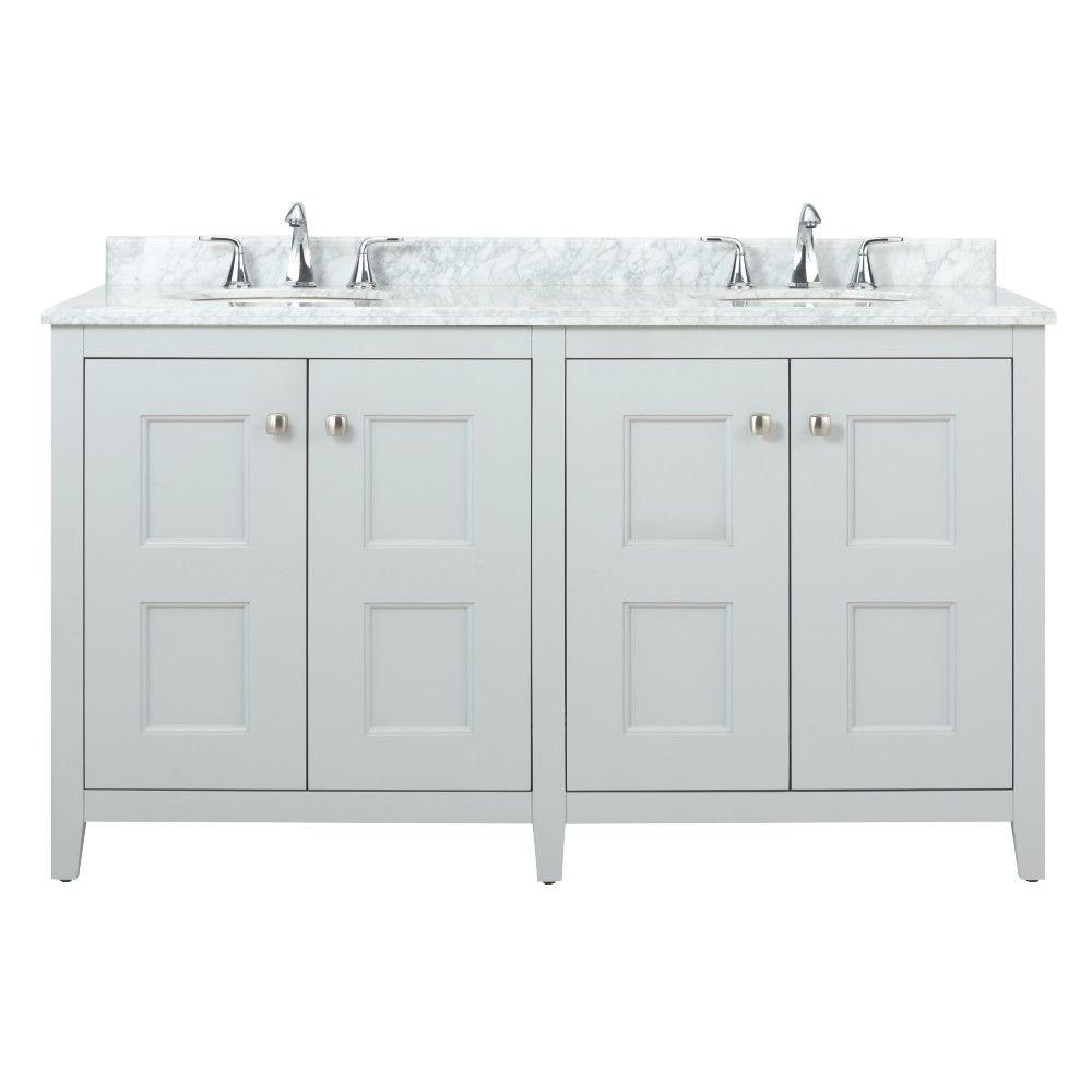 Home Decorators Collection Union Square 60 in. W Vanity in Dove Grey