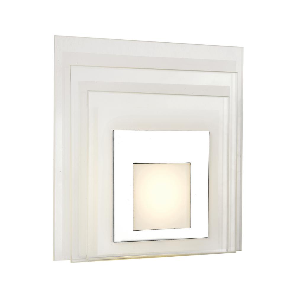 Transglobe Polished Chrome LED Wall Sconce with White Acrylic Shade-LED-30002 PC - The Home Depot