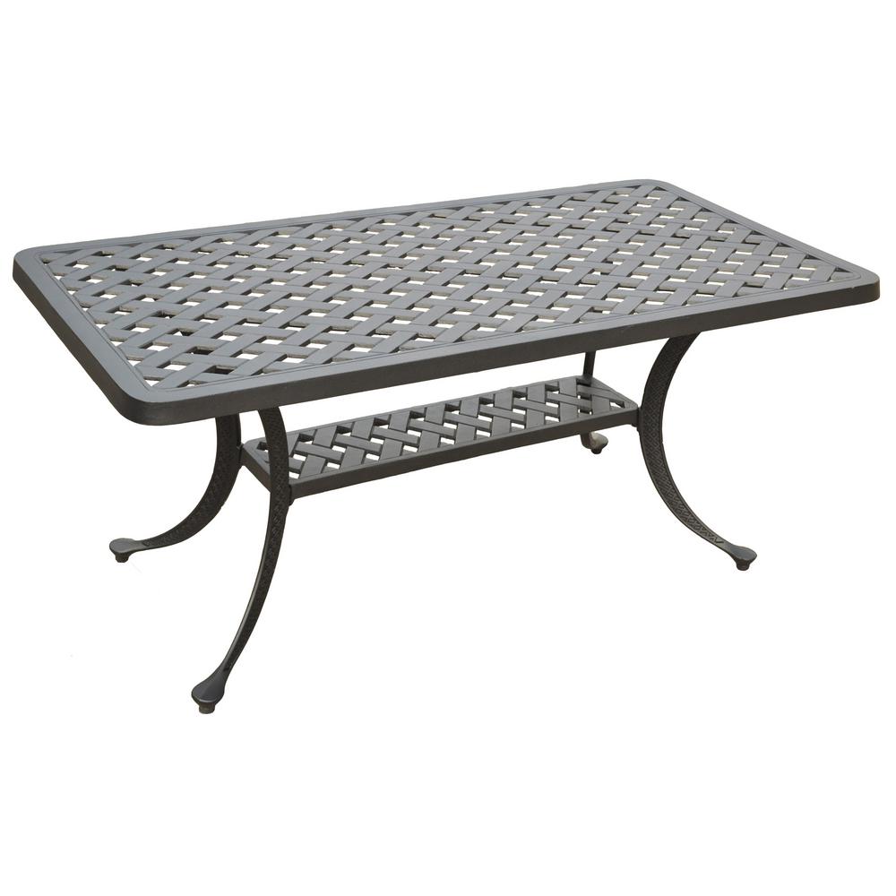 Hampton Bay Belcourt Metal Rectangle Outdoor Coffee Table-D11334-TC