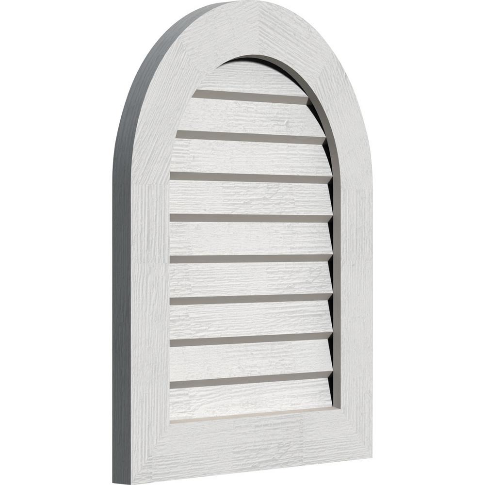 Ekena Millwork 31 X 35 Round Top Primed Rough Sawn Western Red Cedar Wood Gable Louver Vent Non Functional Gvwrt26x3002rdpwr The Home Depot