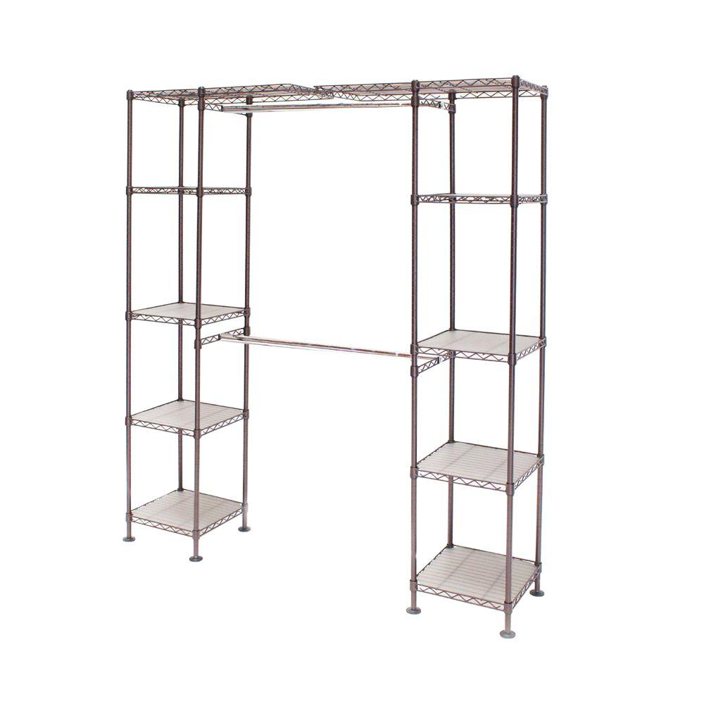 Seville Classics 72 In Bronze Expandable Closet Organizer She05814b Seville Classics 72 In Bronze Expandable Closet Organizer