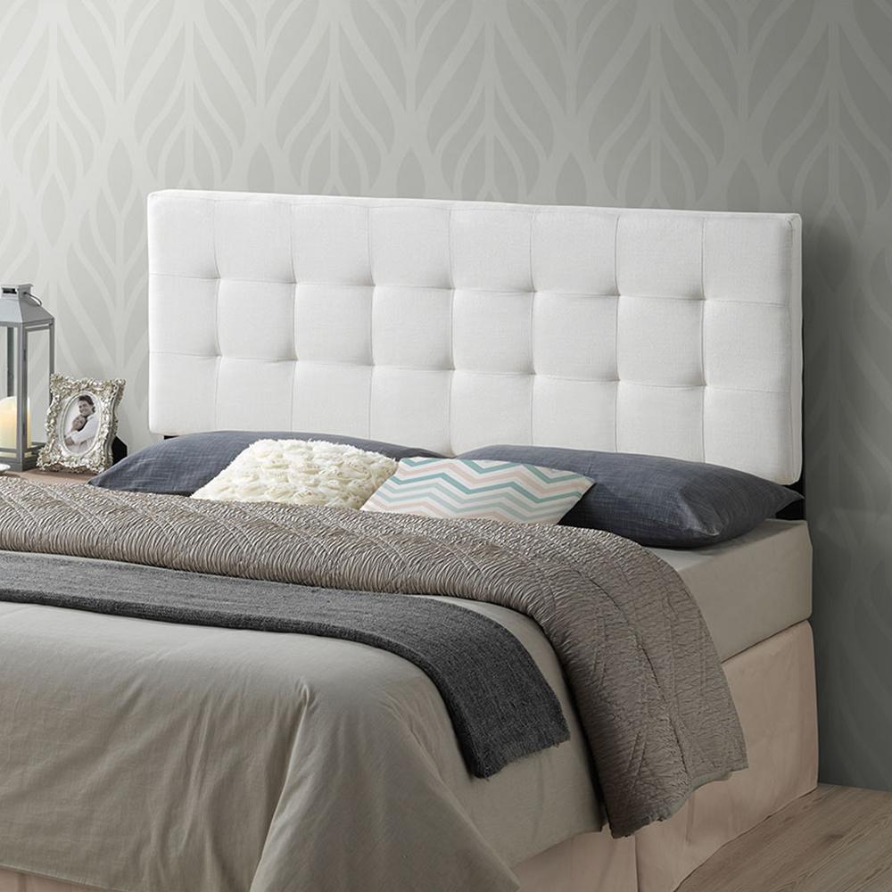 Poly And Bark Guilia Square Stitched Headboard Queen Size In Ivory Poly And Bark Guilia Square Stitched Headboard Queen Size In Ivory
