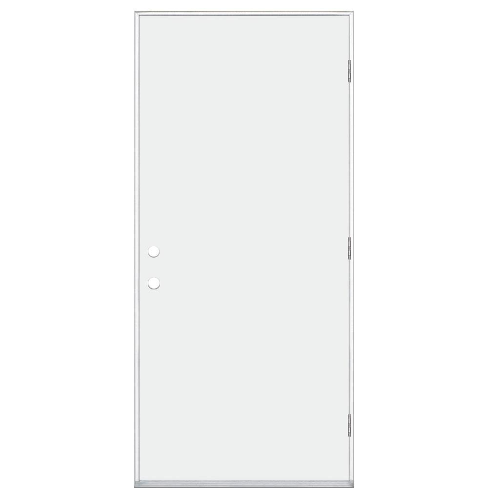 36 in. x 80 in. 6Panel Primed Premium Steel Front Door Slab