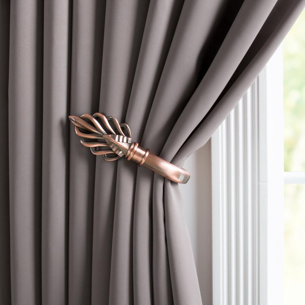 Lavish Home Leaf Holdback Pair in Copper6319223AC The Home Depot