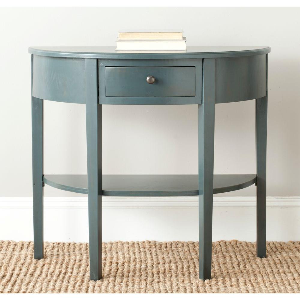 Safavieh Abram Steel Teal Storage Console Table AMH6636B The Home Depot   Steel Teal Safavieh Console Tables Amh6636b 64 1000 