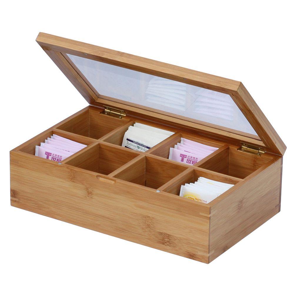 Oceanstar Bamboo Tea Box, Natural