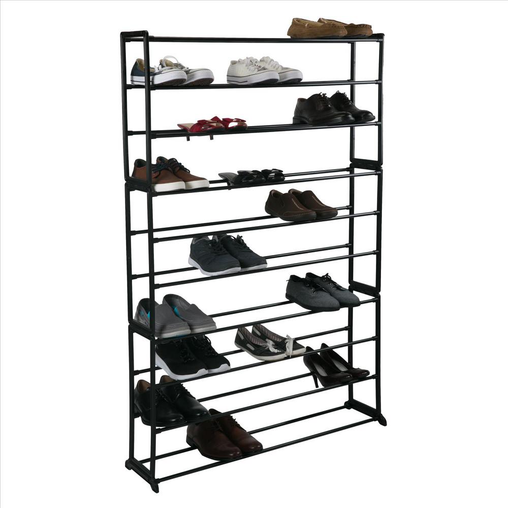 Home It 50 Pair Chrome Shoe Rack Organizer With Wheels 4388 The Home Depot