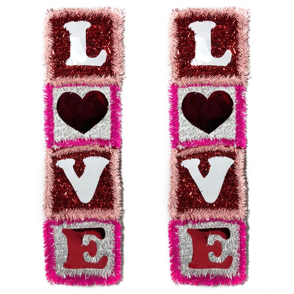 6 In W X 24 In H Valentine Love Block Chain Set Of 2 96 217 The Home Depot