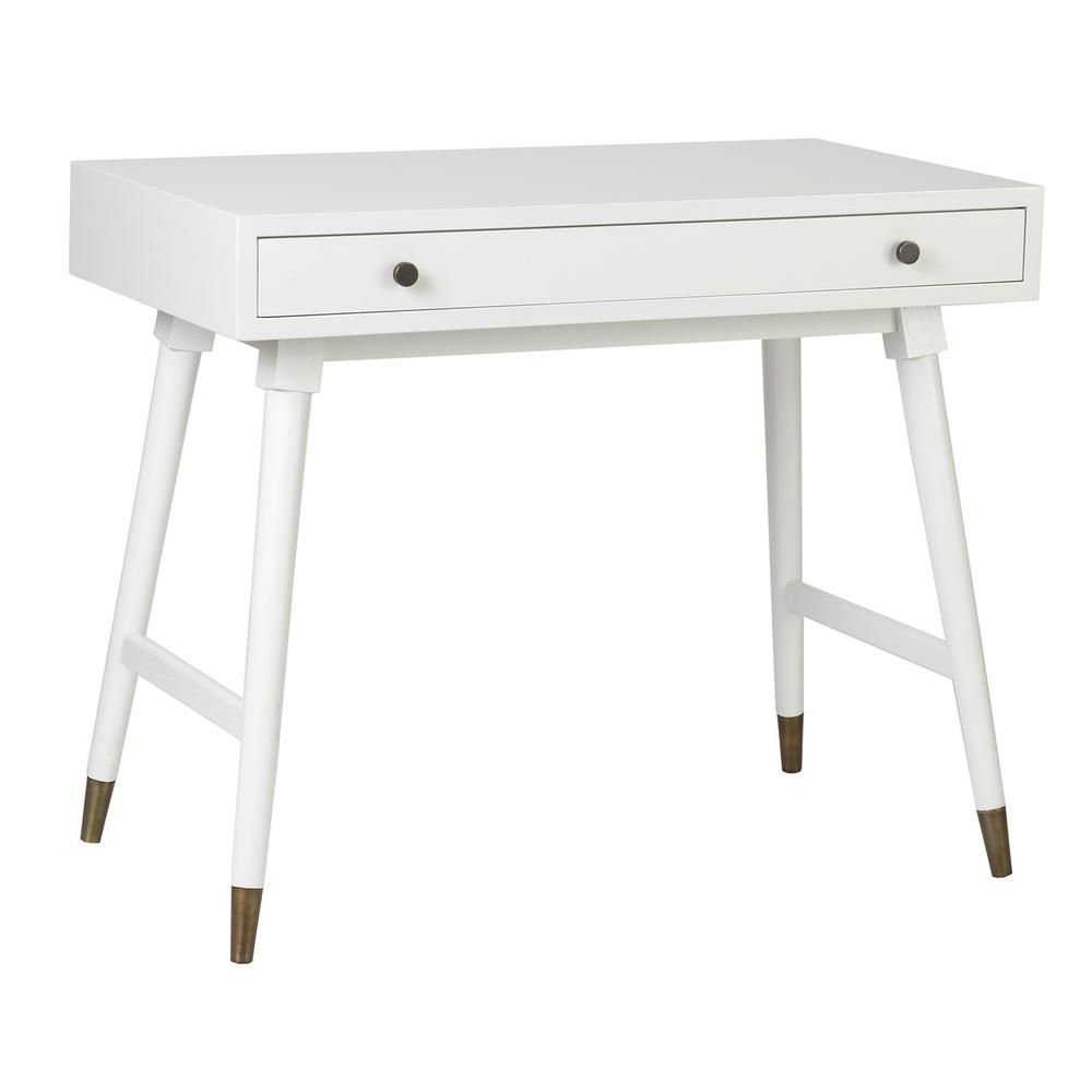 East At Main 36 in. Rectangular 1-Drawer White Computer Desks Bayur ...