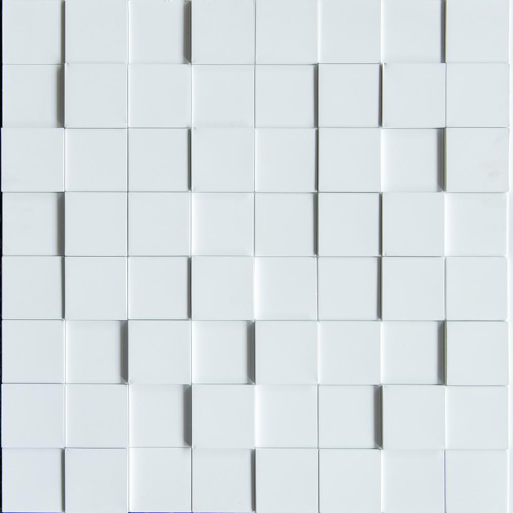 Retro Art Harmony Cubes 24 In X 24 In Snow White Pvc Wall Panel