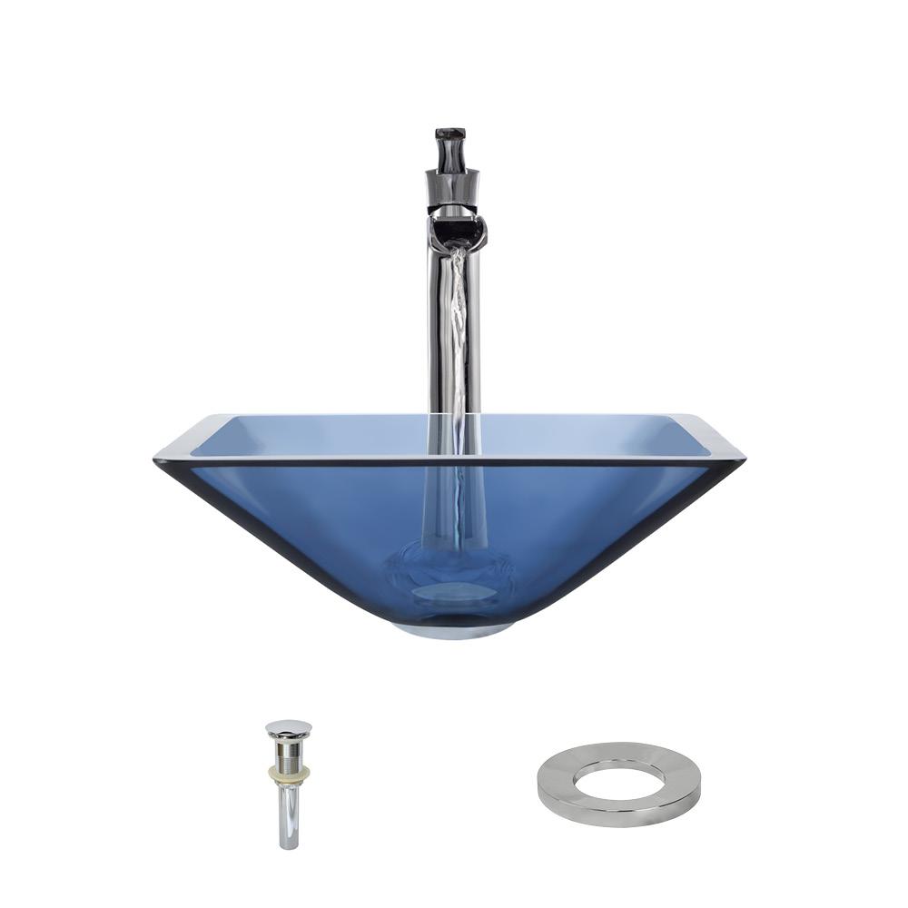 Mr Direct Gl Vessel Sink In Aqua With 731 Faucet And Pop Up Drain Chrome Mr Direct Gl Vessel Sink In Aqua With 731 Faucet And Pop Up Drain Chrome