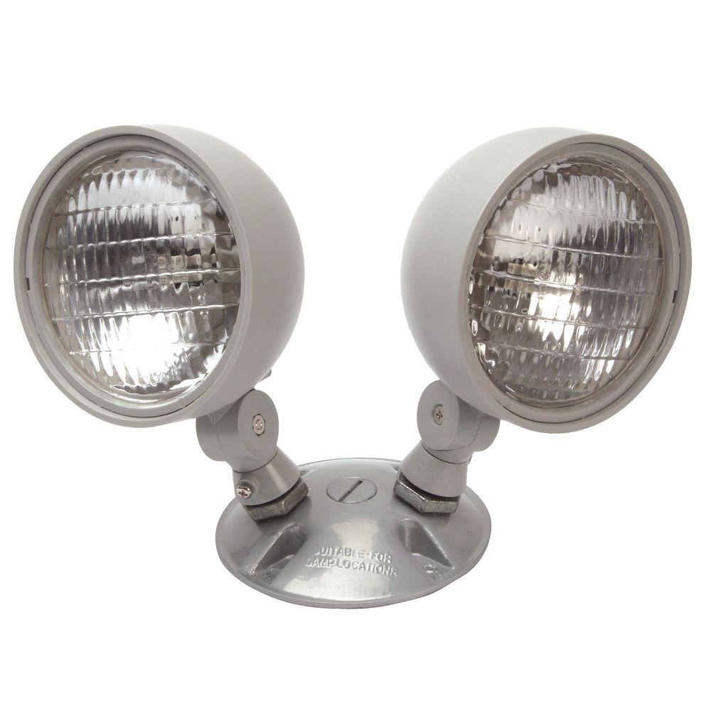 Incandescent Emergency Exit Lights Commercial Lighting The Nicor 7 2 Watt Dual Head Weatherproof Indoor Outdoor Emergency Remote Lamp Fixture