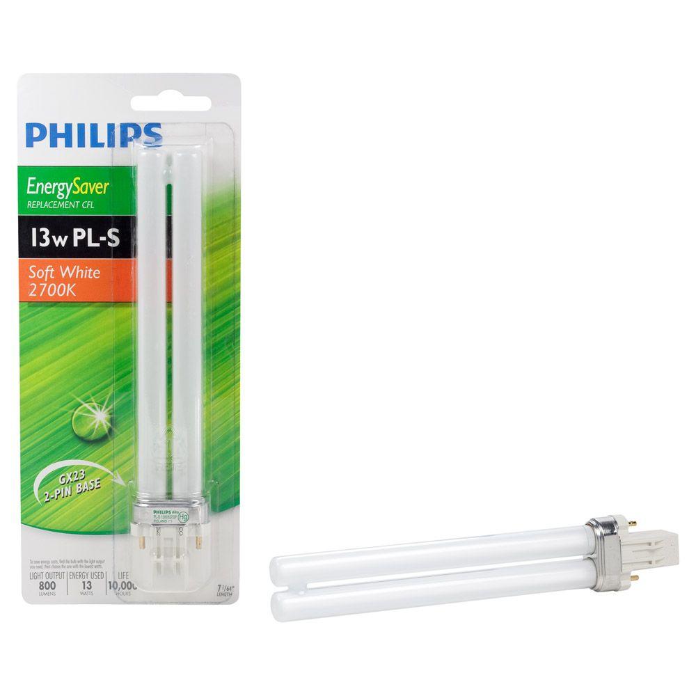 Philips 18-Watt Soft White (2700K) PL-C 4-Pin (G24q-2) Energy ...