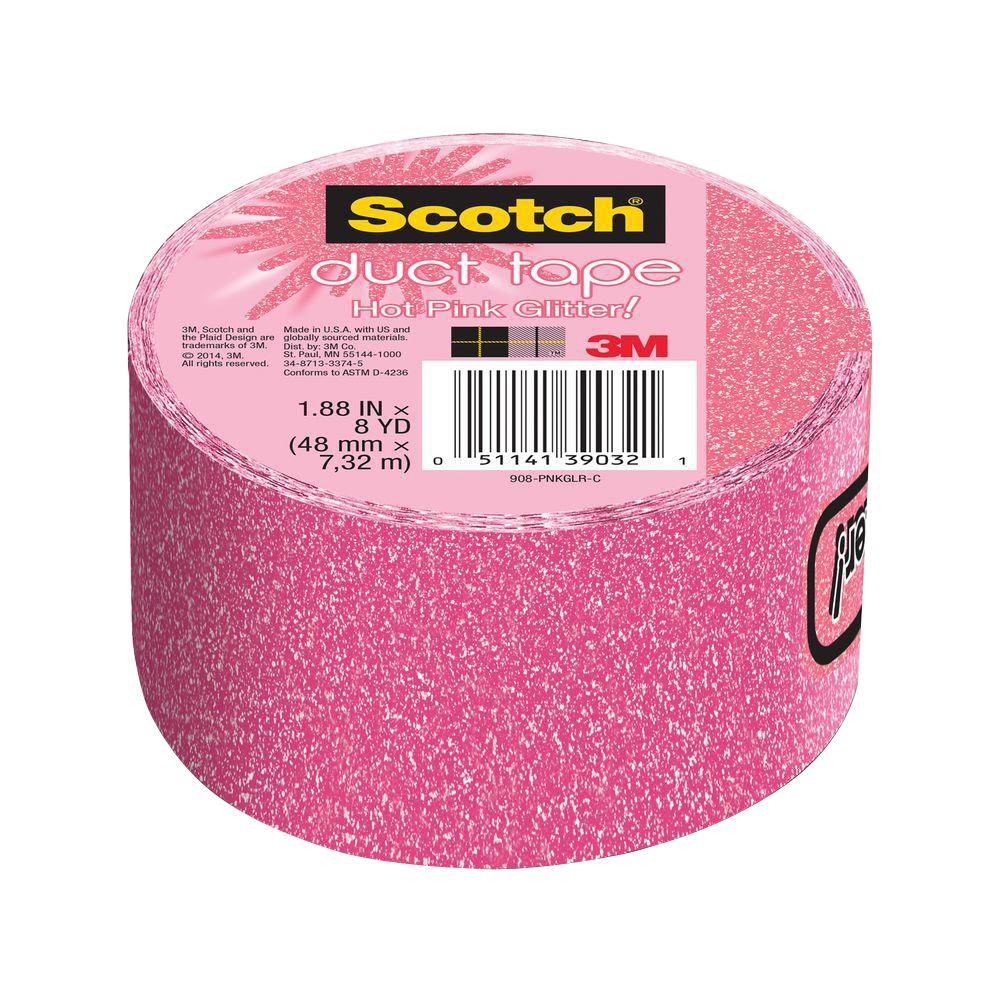 3m Scotch 1 88 In X 8 Yds Hot Pink Glitter Duct Tape Case Of 6 Hot Pink Glitter Duct Tape Case
