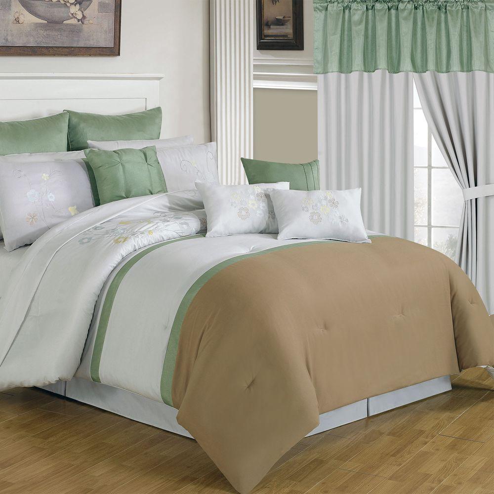 Lavish Home Elizabeth 25 Piece Tan King Bed In A Bag Set 66 00007